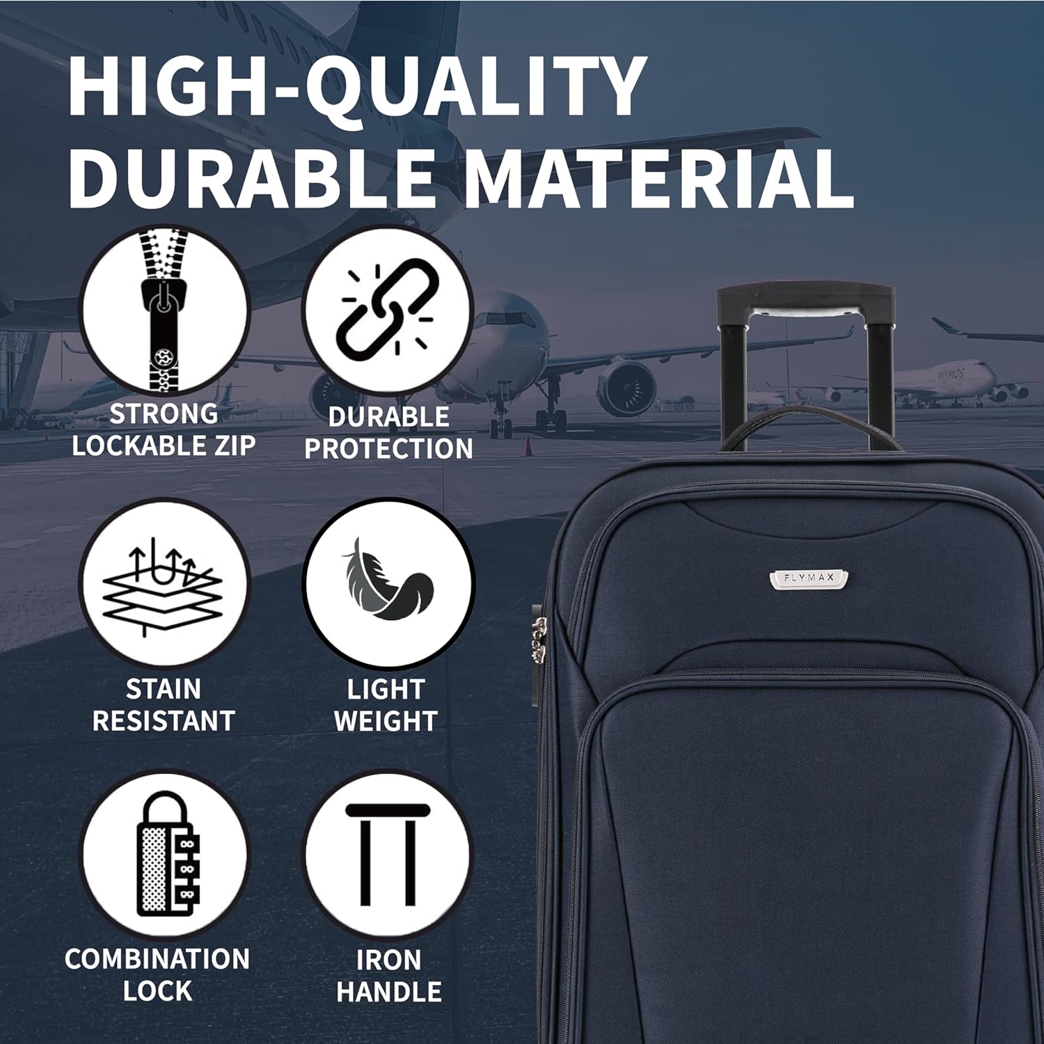 Flymax Vienna Voyager 20 inch Lightweight Cabin Suitcase - Image 3