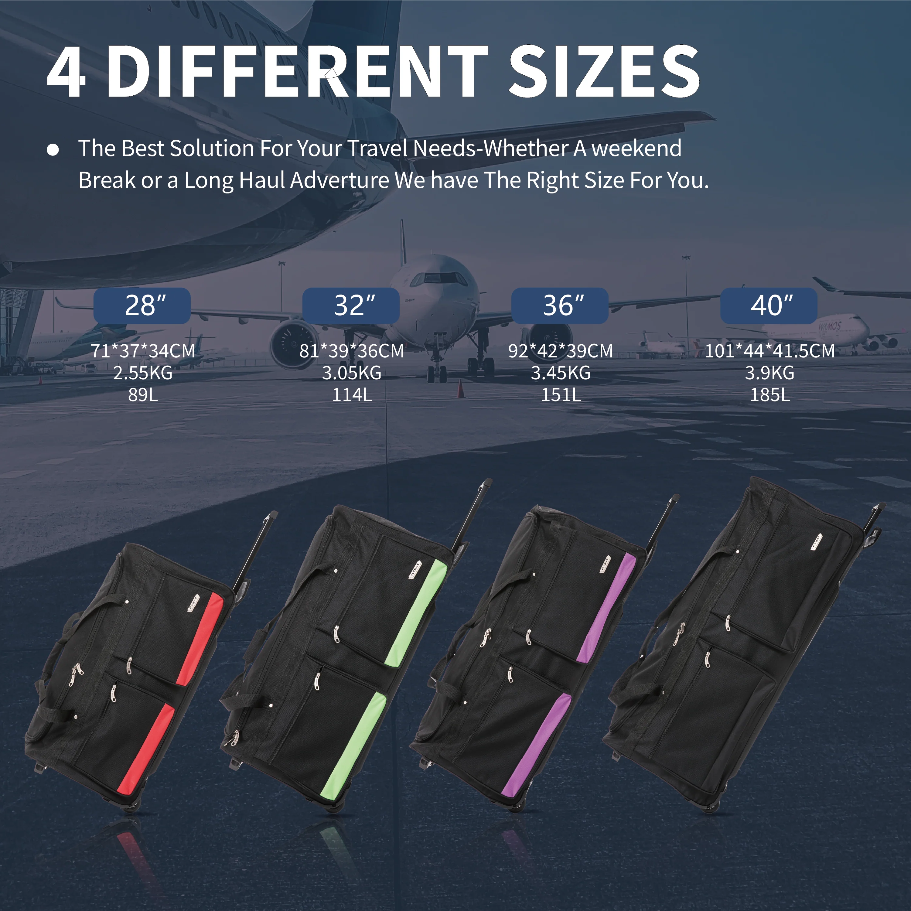 Flymax 28" Medium Lightweight Wheeled Bag – Durable, Compact, and Versatile - Image 5