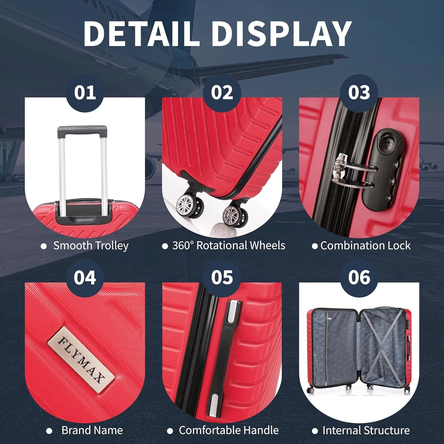 Flymax Seoul Defender 4 Wheel Hardshell Suitcases - Image 3
