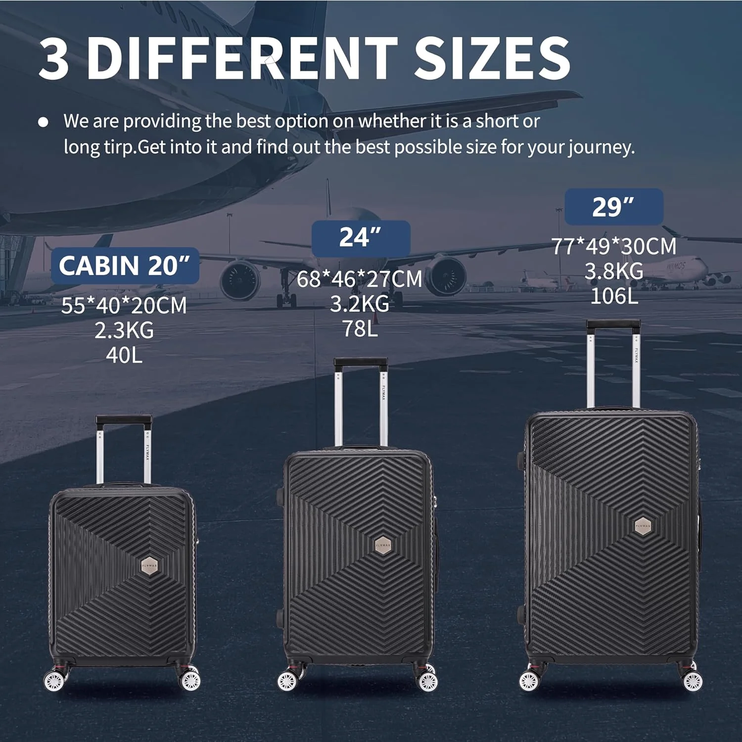 Flymax Parisflex: 4 Wheel Hardshell Suitcases - Image 6
