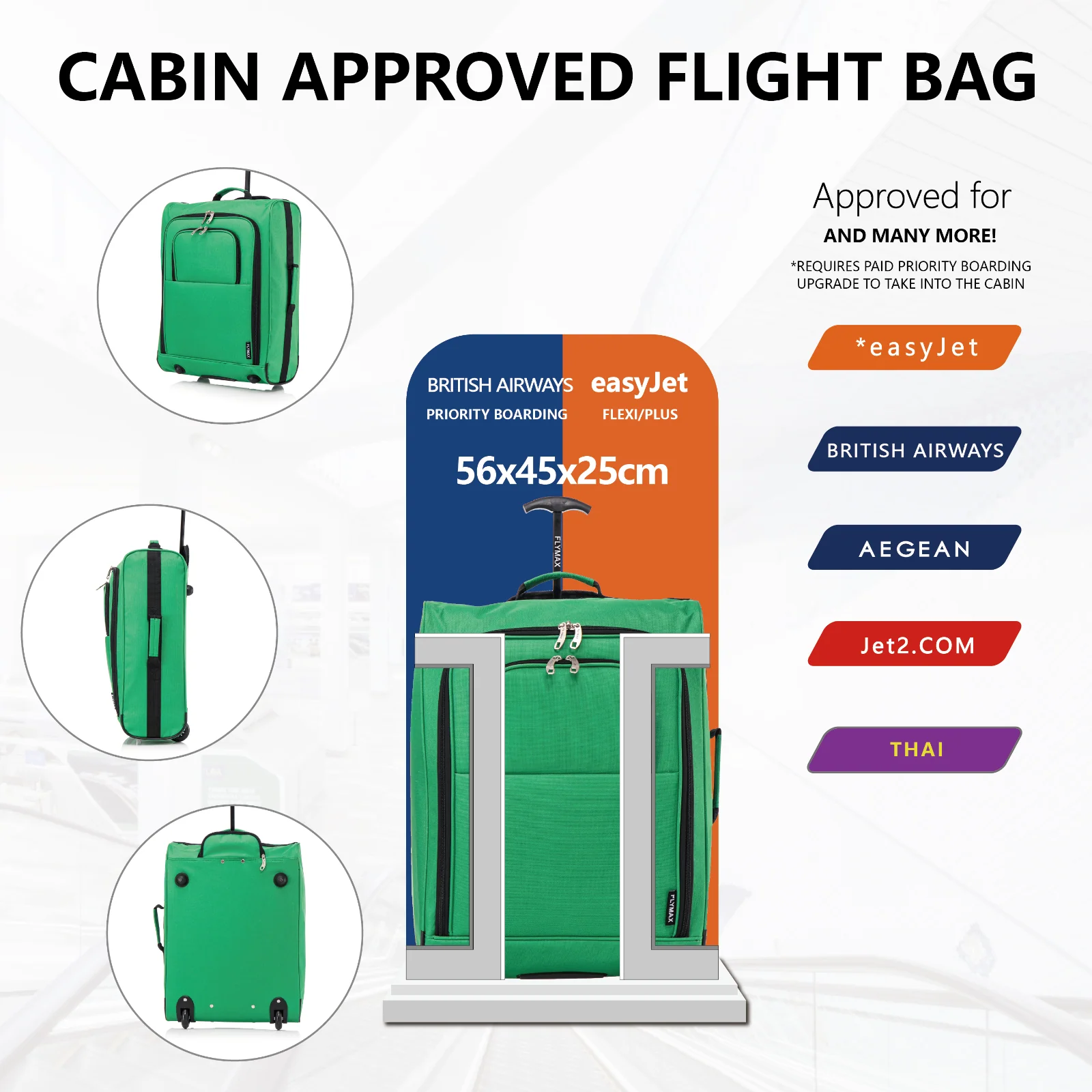 Flymax Sao Paulo Glide – Carry On Luggage 56x45x25cm (Fits BA Cabin Size) - Image 5