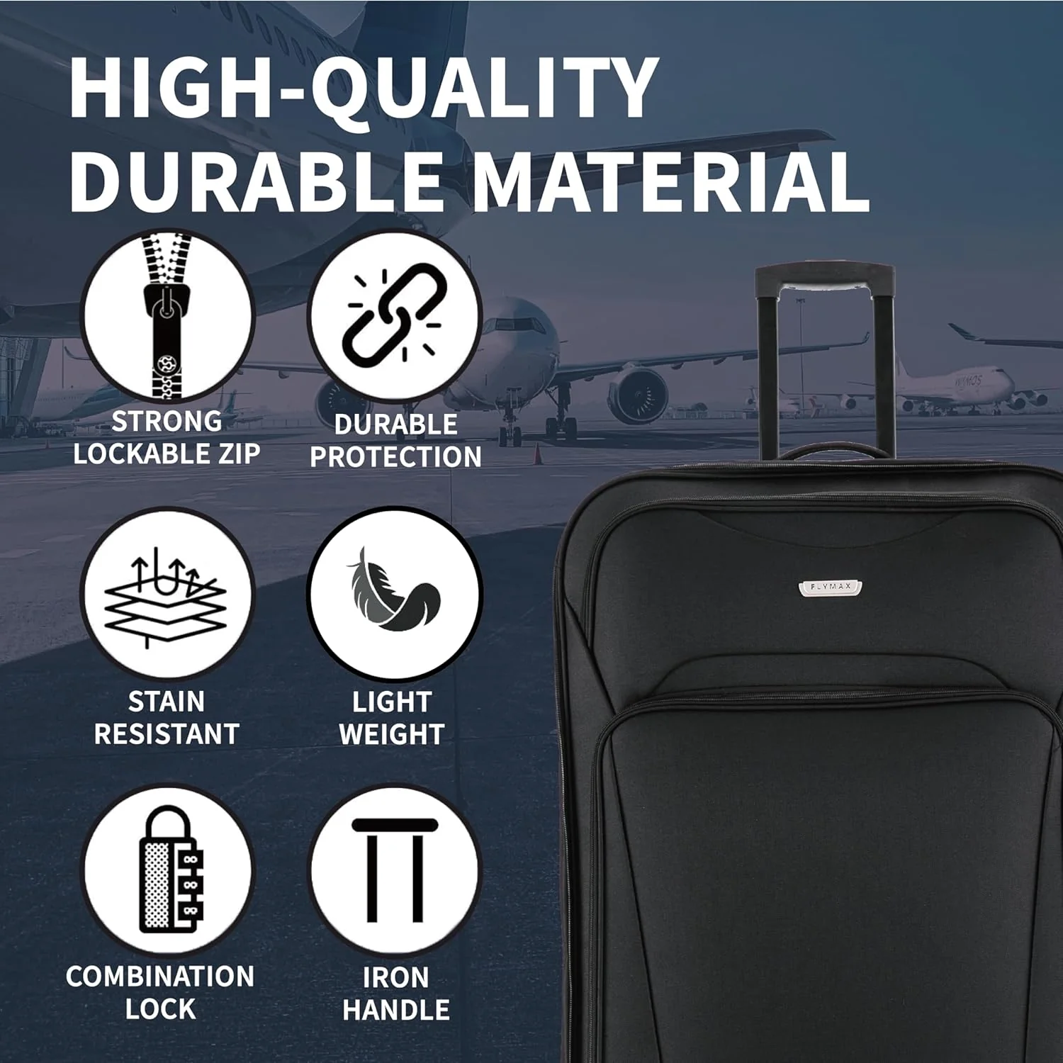 Flymax Nairobi Navigator Cabin Suitcase - Airline-Approved Lightweight Travel Luggage - Image 3