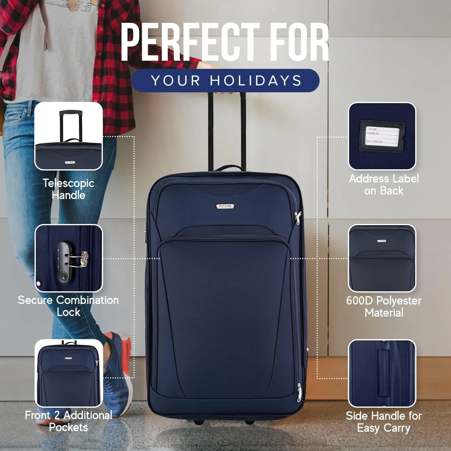 Flymax Nairobi Navigator Cabin Suitcase - Airline-Approved Lightweight Travel Luggage - Image 6