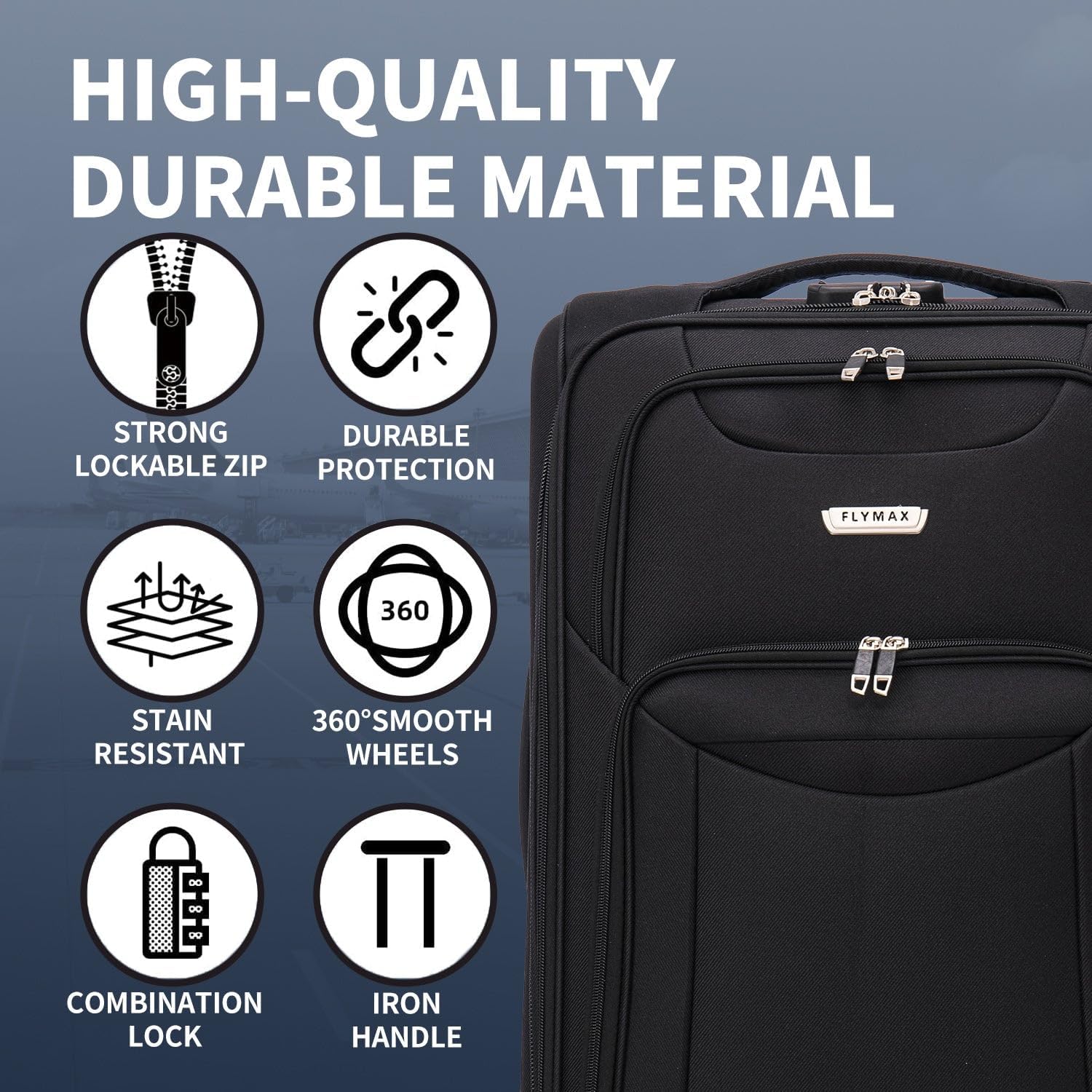 Flymax Barcelona Breeze 32" Extra Large Super Lightweight 4 Wheel Suitcase Luggage - Image 3