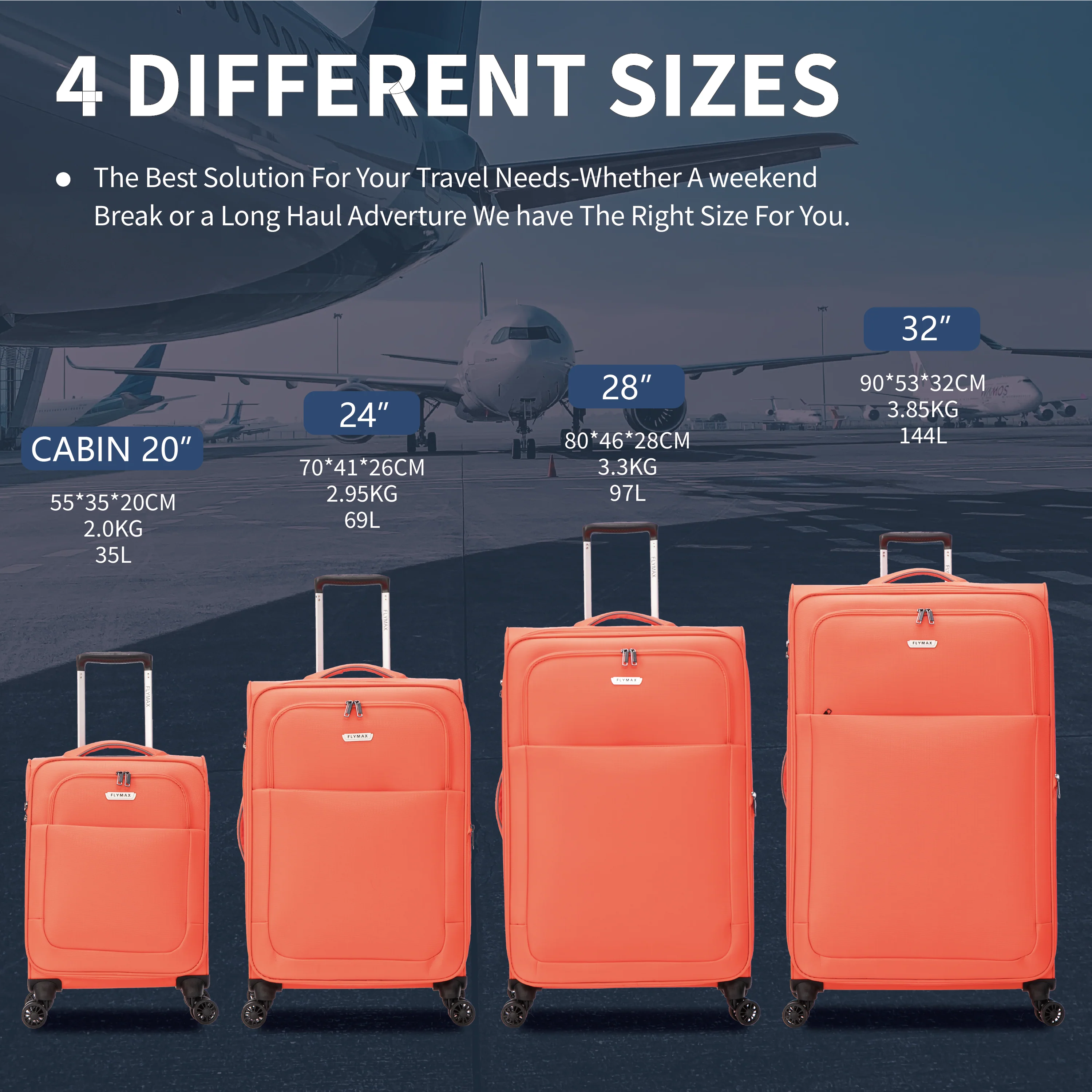 Flymax Canada Explorer Cabin Suitcase – Lightweight 4-Wheel Spinner with TSA Lock - Image 7