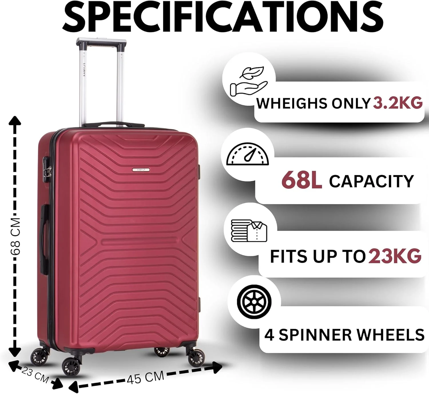 Flymax London Legacy 24-Inch Medium Suitcase – Spacious and Durable Travel Luggage - Image 3
