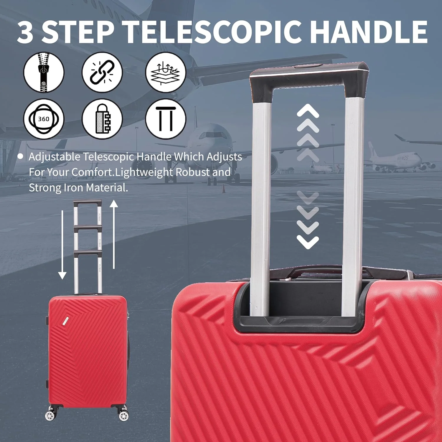 Flymax Mumbai Fortress 24" Medium Lightweight Suitcase - Image 6