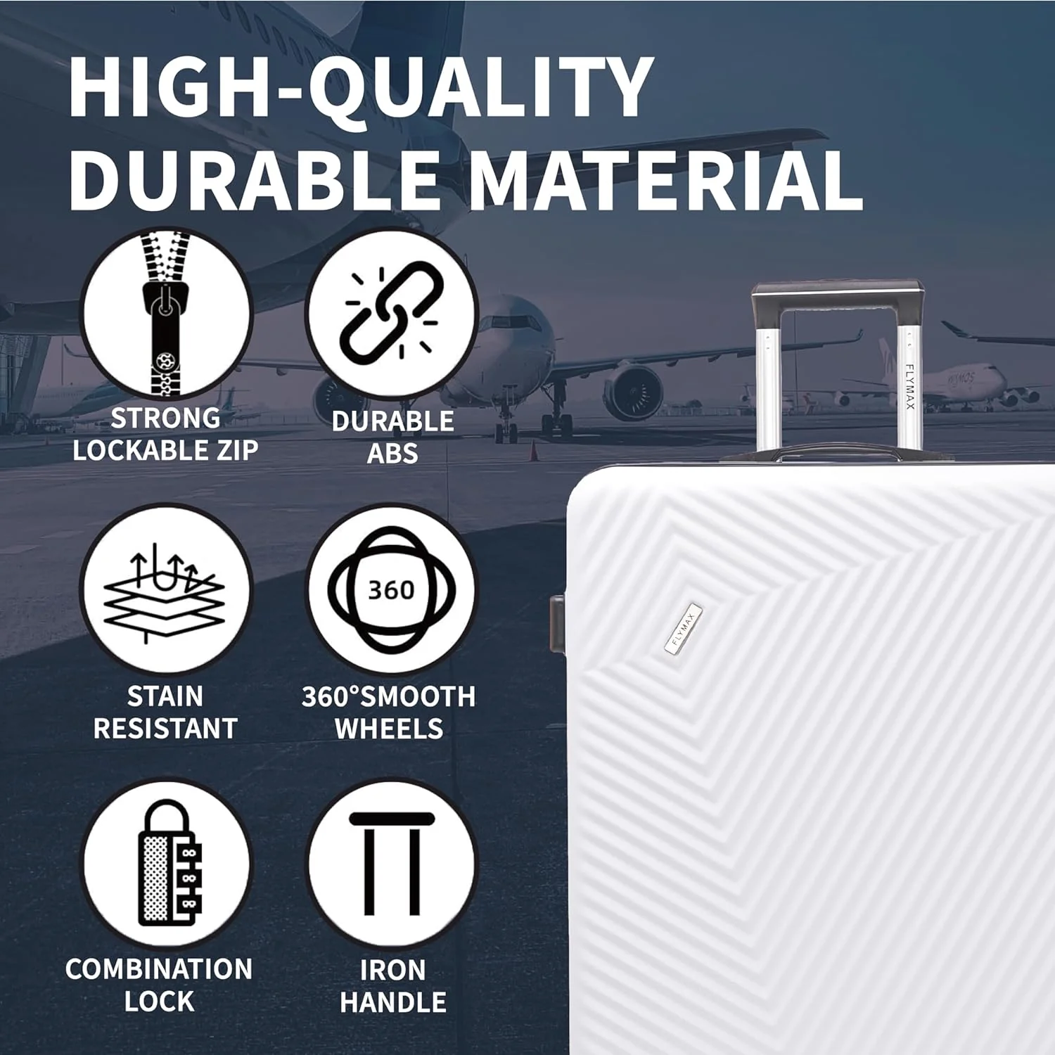 Flymax Mumbai Fortress 32" Extra Large Suitcase with Spinner Wheels - Image 3