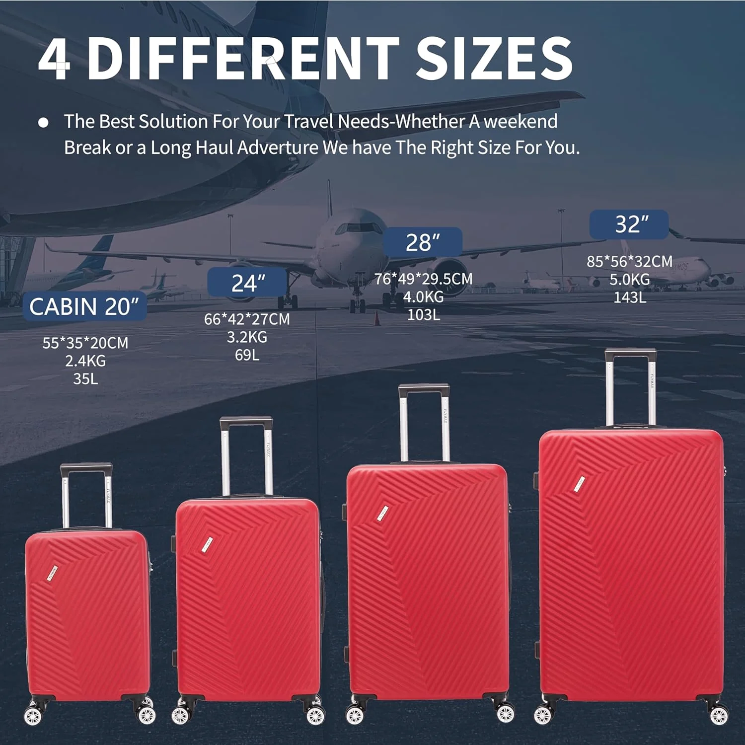 Flymax Mumbai Fortress 32" Extra Large Suitcase with Spinner Wheels - Image 4