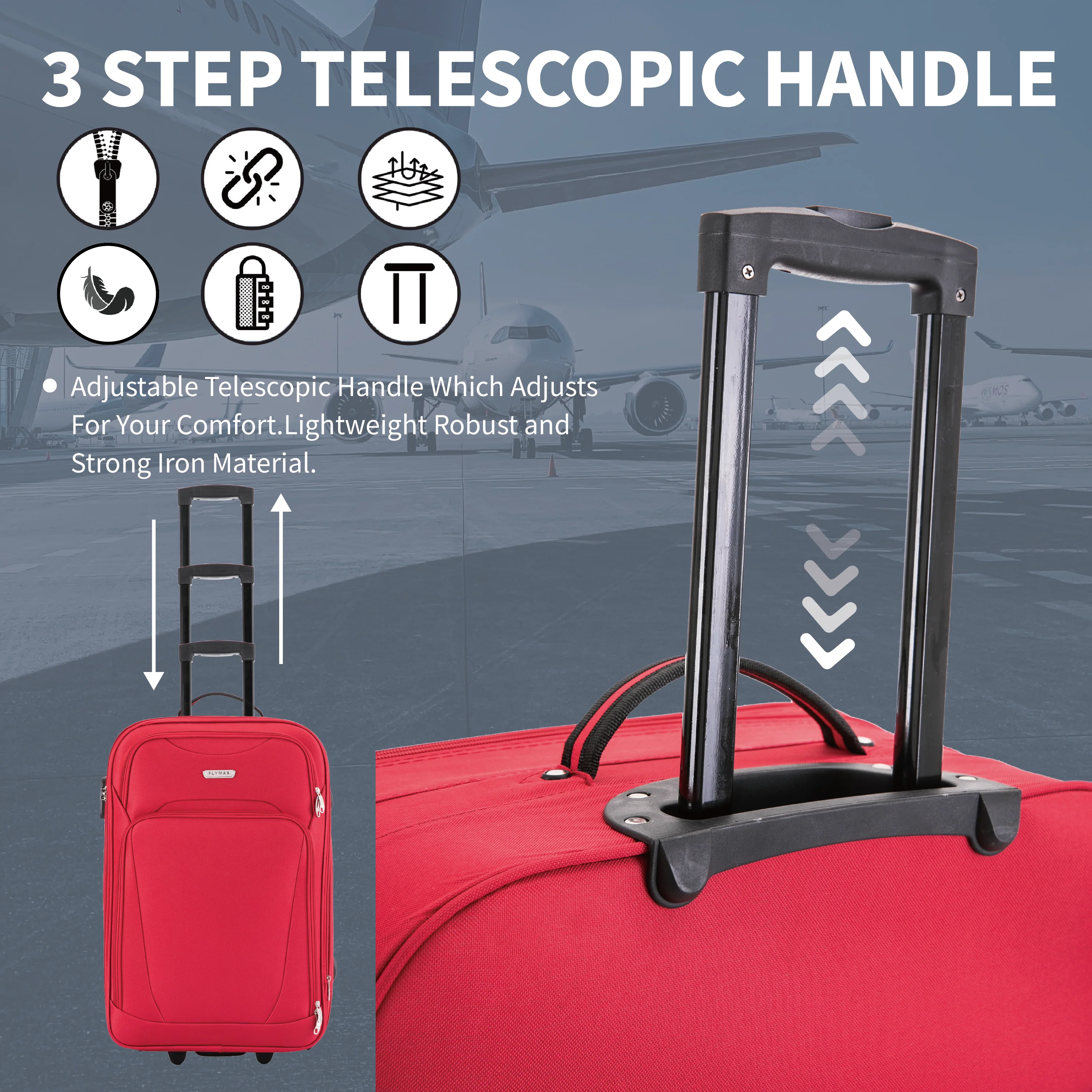 Flymax Nairobi Navigator 4-Piece Luggage Set – Your 2 wheel Stylish Travel Companion - Image 5