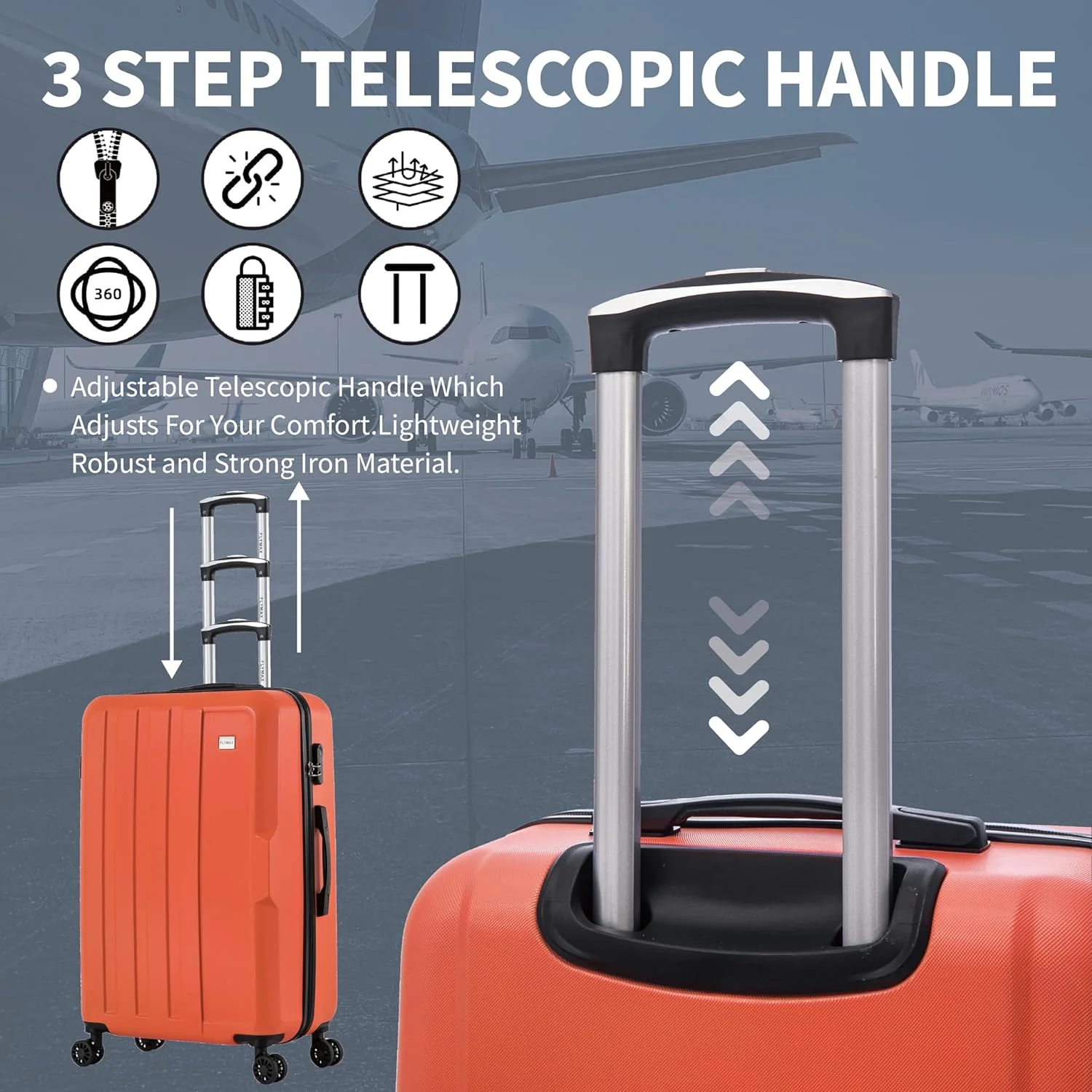 Flymax New York Fort Lightweight Cabin Suitcase 55x35x20 – Compact and Convenient Travel Luggage - Image 6