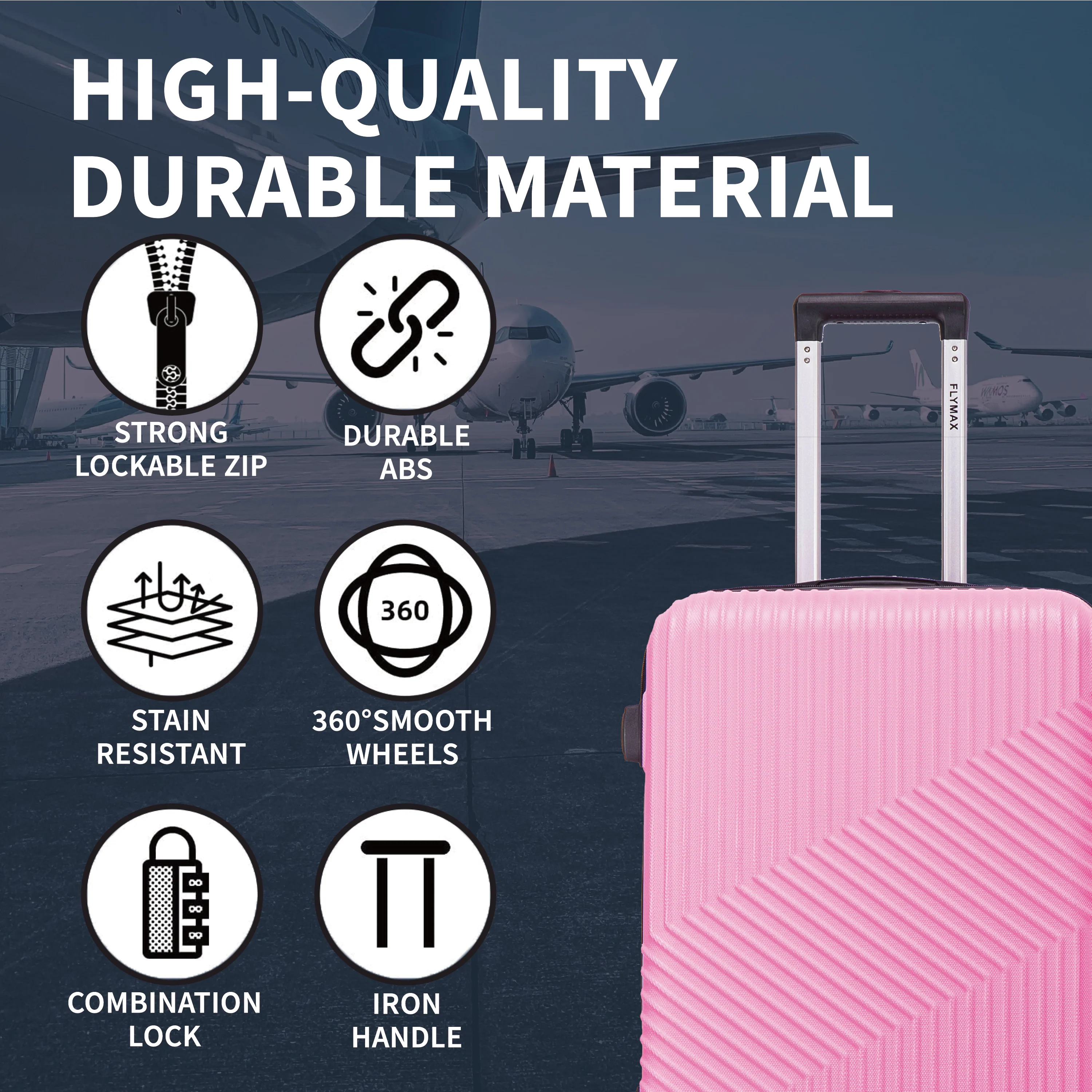 Flymax Zurich Shield 3-Piece Luggage Set – Unmatched Durability and Elegance for Every Journey - Image 4