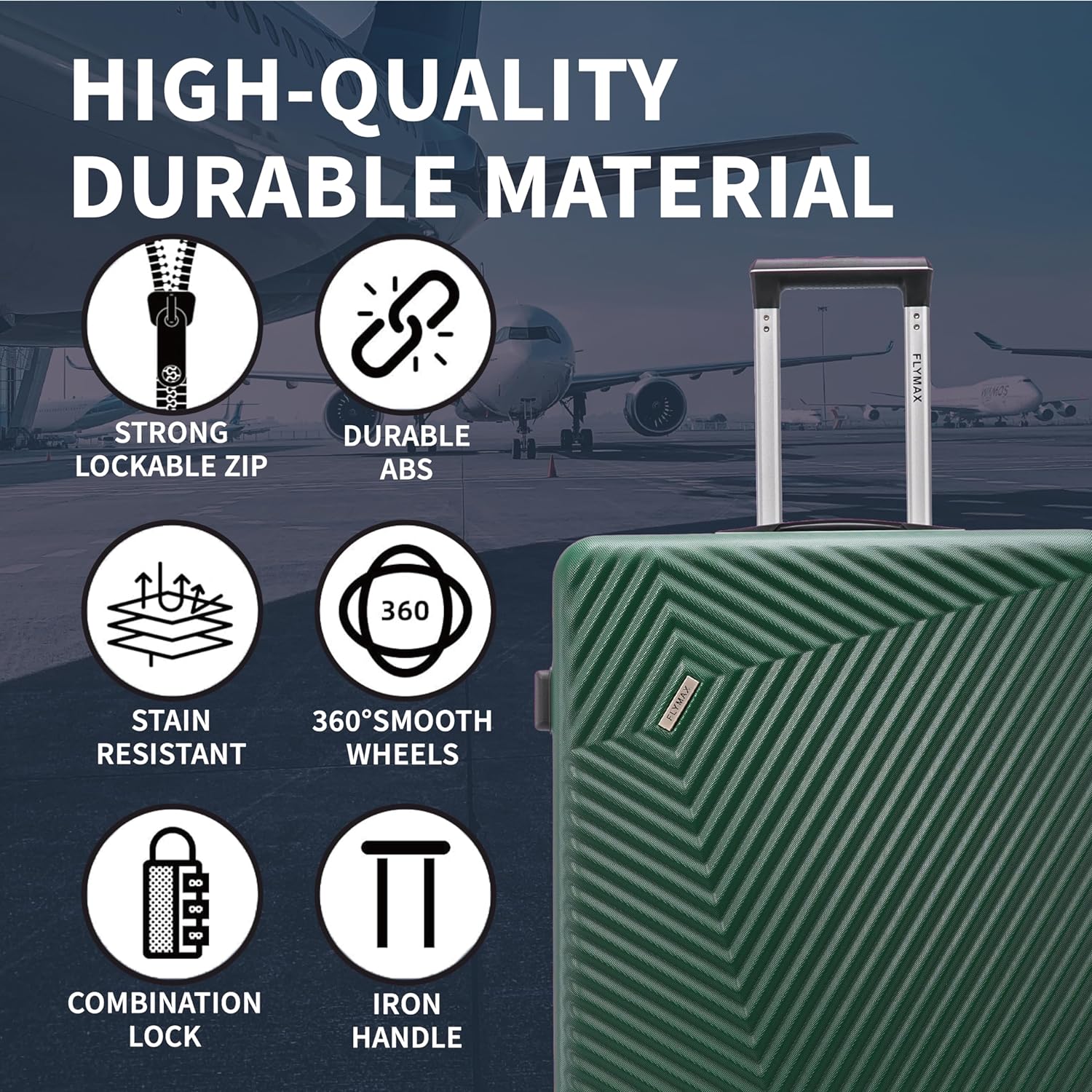 Flymax Mumbai Fortress Cabin Suitcase - 20" Lightweight Carry-On suitcase - Image 3